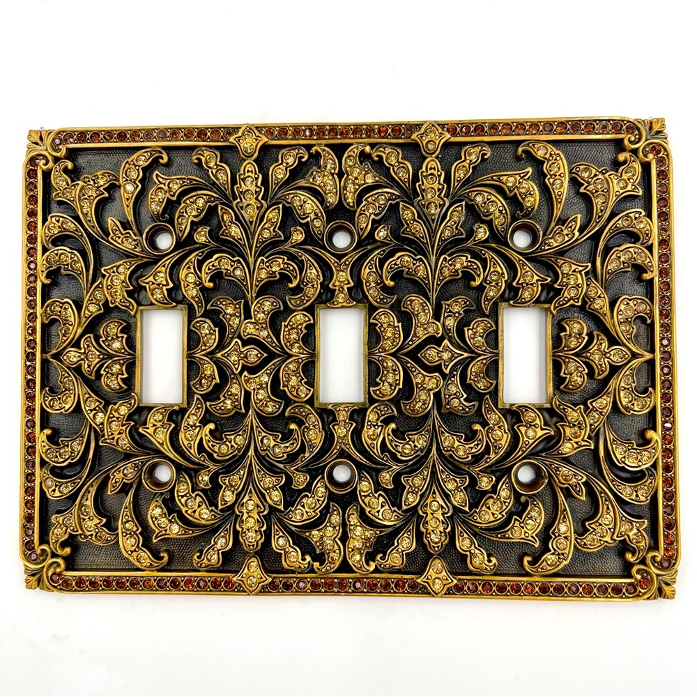 Edgar Berebi Swarovski Limited Edition 8000 Triple Toggle Switch Plate Cover